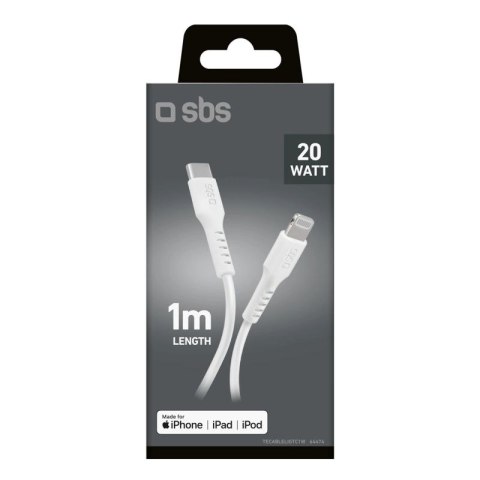 Kabel SBS TECABLELIGTC1W USB-C - Lightning z certyfikatem MFi, 1m - biały SBS
