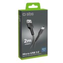 Kabel SBS TECABLEMICRO2K USB-A - Micro-USB 2 m - czarny SBS
