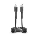 Kabel spiralny SBS TECABLETYPCCSK USB-C - USB-C 0,5m - czarny SBS