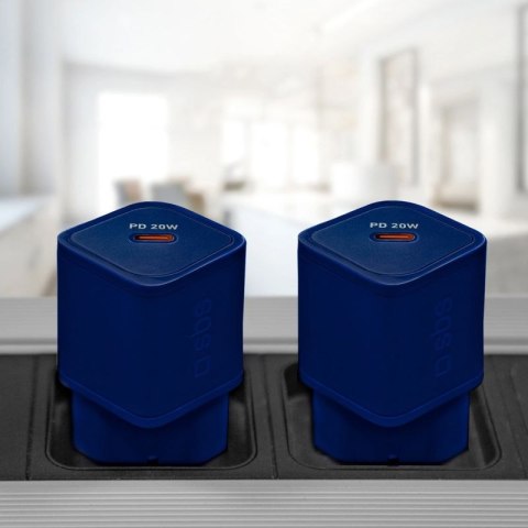 Ładowarka sieciowa SBS TETRGAN1C20B 20W GaN z Power Delivery - niebieska SBS