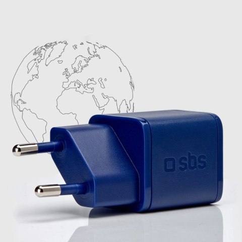 Ładowarka sieciowa SBS TETRGAN1C20B 20W GaN z Power Delivery - niebieska SBS