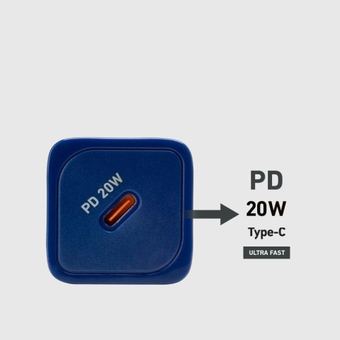 Ładowarka sieciowa SBS TETRGAN1C20B 20W GaN z Power Delivery - niebieska SBS