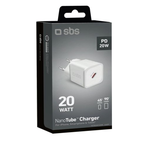 Ładowarka sieciowa SBS TETRGAN1C20W 20W GaN z Power Delivery - biała SBS