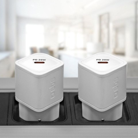 Ładowarka sieciowa SBS TETRGAN1C20W 20W GaN z Power Delivery - biała SBS