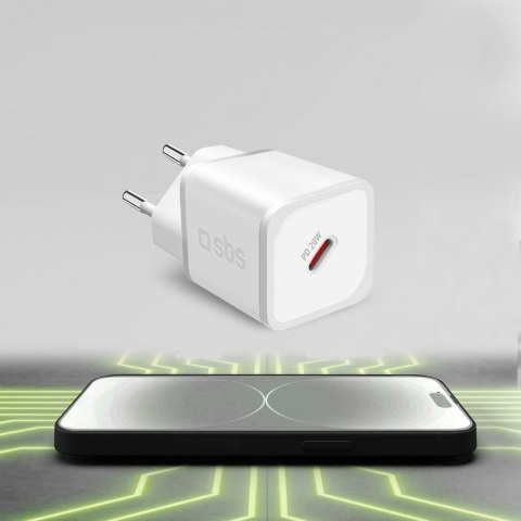 Ładowarka sieciowa SBS TETRGAN1C20W 20W GaN z Power Delivery - biała SBS