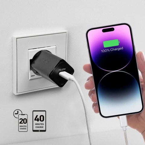Ładowarka sieciowa SBS TETRGAN1C45W 45W GaN USB-C z Power Delivery - czarna SBS