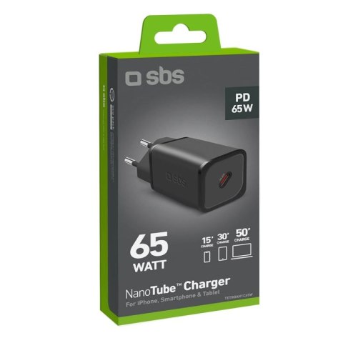 Ładowarka sieciowa SBS TETRGAN1C65W 65W GaN z Power Delivery - czarna SBS