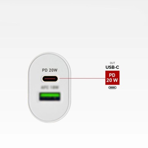 Ładowarka sieciowa SBS TETRPD20W 20W USB-A USB-C z Power Delivery - biała SBS