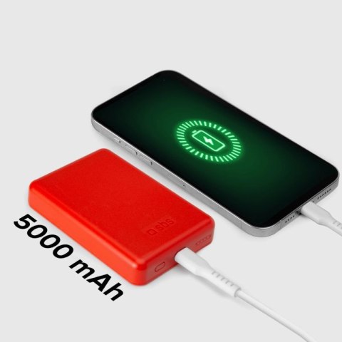 Powerbank SBS TEBB5000MAG1CR 5000 mAh kompatybilny z MagSafe - czerwony SBS