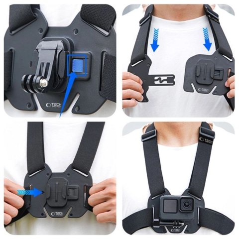 Szelki na klatkę piersiową Tech-Protect GA100 Chest Mount do GoPro / DJI - czarne Tech-Protect