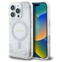 Etui Guess Resin Gradient Glitter MagSafe na iPhone 16 Pro - srebrne Guess