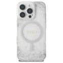 Etui Guess Resin Gradient Glitter MagSafe na iPhone 16 Pro - srebrne Guess
