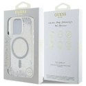 Etui Guess Resin Gradient Glitter MagSafe na iPhone 16 Pro - srebrne Guess