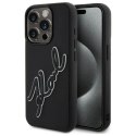 Etui Karl Lagerfeld 3D Rubber Signature na iPhone 15 Pro Max - czarne Karl Lagerfeld