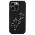 Etui Karl Lagerfeld 3D Rubber Signature na iPhone 15 Pro - czarne Karl Lagerfeld