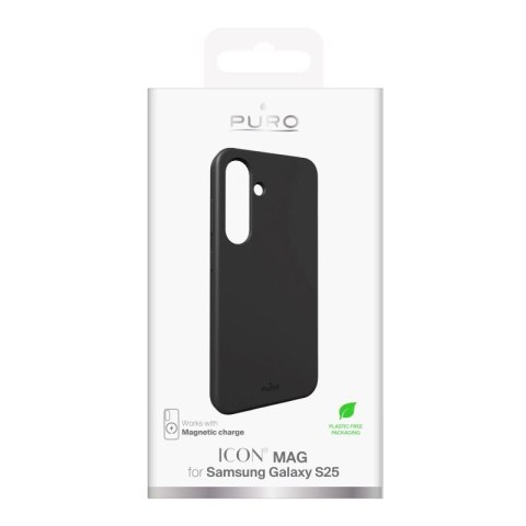 Etui silikonowe Puro Icon Mag z MagSafe do Samsung Galaxy S25 - czarne Puro