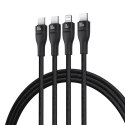 Kabel 3w1 Baseus Flash Series 3 100W USB-C - USB-C+USB-C+Lightning 1,5m + 3 x 0,25 m - czarny Baseus