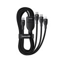 Kabel 3w1 Baseus Flash Series 3 100W USB-C - USB-C+USB-C+Lightning 1,5m + 3 x 0,25 m - czarny Baseus