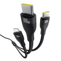 Kabel 3w1 Baseus Flash Series 3 100W USB-C - USB-C+USB-C+Lightning 1,5m + 3 x 0,25 m - czarny Baseus
