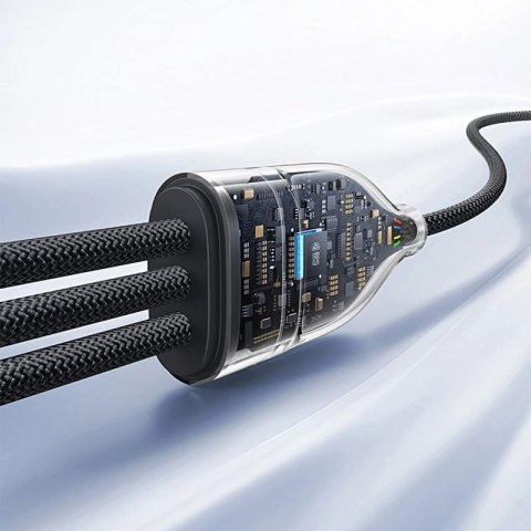 Kabel 3w1 Baseus Flash Series 3 100W USB-C - USB-C+USB-C+Lightning 1,5m + 3 x 0,25 m - czarny Baseus