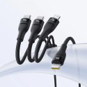 Kabel 3w1 Baseus Flash Series 3 100W USB-C - USB-C+USB-C+Lightning 1,5m + 3 x 0,25 m - czarny Baseus