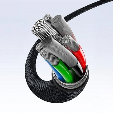Kabel 3w1 Baseus Flash Series 3 100W USB-C - USB-C+USB-C+Lightning 1,5m + 3 x 0,25 m - czarny Baseus