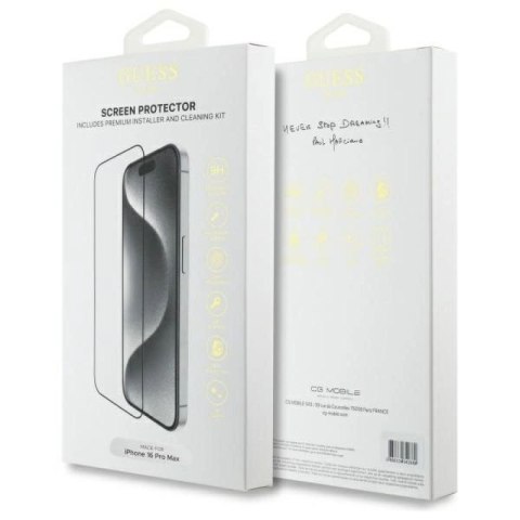 Szkło hartowane Guess Screen Protector 2.5D Outline na iPhone 16 Pro Max Guess