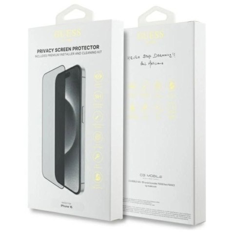 Szkło hartowane prywatyzujące Guess Screen Protector Privacy 2.5D Outline na iPhone 16 Guess