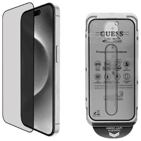Szkło hartowane prywatyzujące Guess Screen Protector Privacy 2.5D Outline na iPhone 16 Pro Guess