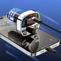 Transmiter Dudao R2PRO+ z portami ładowania PD25W Bluetooth 5.3 RGB - czarno-srebrny Dudao