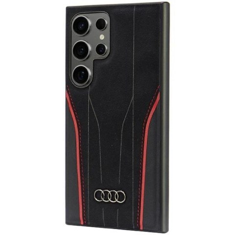 Audi Genuine Leather MagSafe S24 Ultra S928 czarno-czerwony/black-red hardcase AU-TPUPCS24U-R8/D3-RD Audi