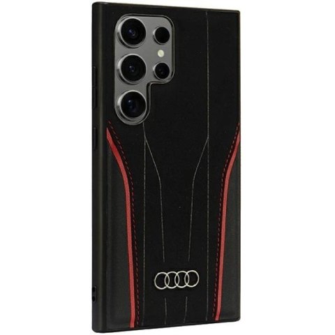 Audi Genuine Leather MagSafe S24 Ultra S928 czarno-czerwony/black-red hardcase AU-TPUPCS24U-R8/D3-RD Audi