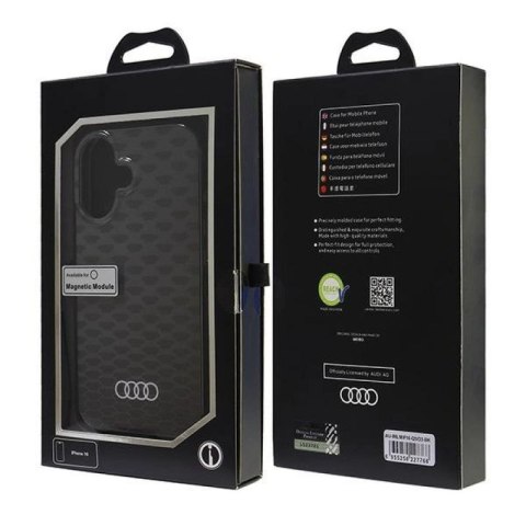 Etui Audi IML Stitching Pattern MagSafe na iPhone 16 6.1" - czarne Audi