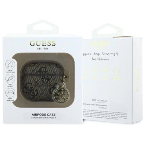 Etui Guess 4G Charm Collection na AirPods 4 - brązowe Guess