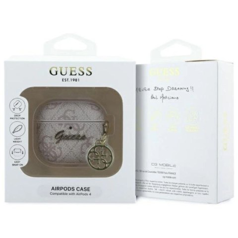 Etui Guess 4G Charm Collection na AirPods 4 - różowe Guess
