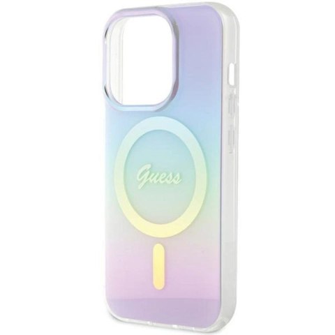 Etui Guess IML Iridescent MagSafe na iPhone 15 Pro 6.1" - fioletowe Guess