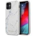 Etui Guess Marble na iPhone 12 mini 5,4" - białe Guess
