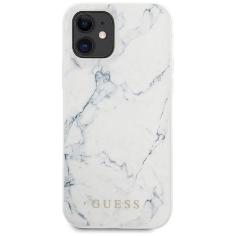 Etui Guess Marble na iPhone 12 mini 5,4" - białe Guess