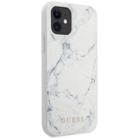 Etui Guess Marble na iPhone 12 mini 5,4" - białe Guess