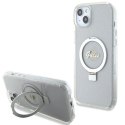 Etui Guess Ring Stand Script Glitter MagSafe na iPhone 15 Plus / 14 Plus 6.7" - przezroczyste Guess