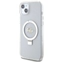 Etui Guess Ring Stand Script Glitter MagSafe na iPhone 15 Plus / 14 Plus 6.7" - przezroczyste Guess