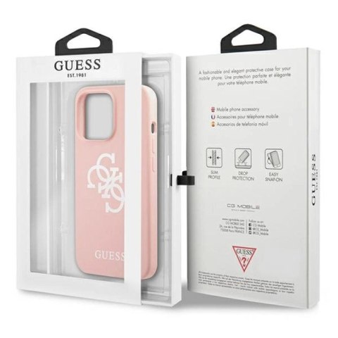 Etui Guess Silicone 4G Logo na iPhone 13 Pro Max 6,7" - różowe Guess