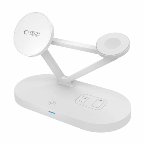 Ładowarka bezprzewodowa Tech-Protect QI15W-A41 3w1 z MagSafe do urządzeń Apple - biała Tech-Protect