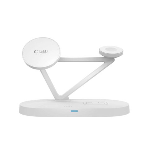 Ładowarka bezprzewodowa Tech-Protect QI15W-A41 3w1 z MagSafe do urządzeń Apple - biała Tech-Protect