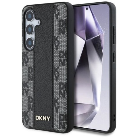 Etui DKNY Leather Checkered Pattern MagSafe do Samsung Galaxy S25 czarny DKNY