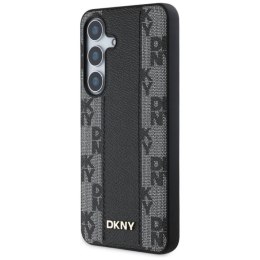 Etui DKNY Leather Checkered Pattern MagSafe do Samsung Galaxy S25 czarny DKNY