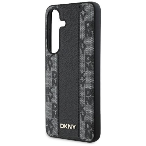 Etui DKNY Leather Checkered Pattern MagSafe do Samsung Galaxy S25 czarny DKNY