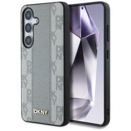 Etui DKNY Leather Checkered Pattern MagSafe do Samsung Galaxy S25 taupe DKNY