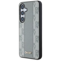 Etui DKNY Leather Checkered Pattern MagSafe do Samsung Galaxy S25 taupe DKNY