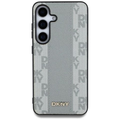 Etui DKNY Leather Checkered Pattern MagSafe do Samsung Galaxy S25 taupe DKNY
